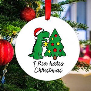 T-Rex Hates Christmas Ornament
